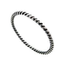 Anel Prata 925 Fio Trançado Delicado