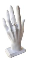 Anel prata 925 pedra zirconia retangular n 20