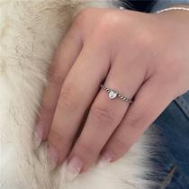 Anel prata 925 solitário com zircônia de coração