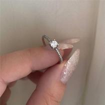 Anel prata 925 solitário cravejado com zircônia