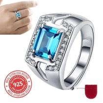 Anel Prata 925 Topázio Fusion Zircônias Ajustável Anel Prata 925 Topázio Fusion Zircônias Ajustável