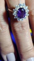 Anel Prata 950 Pedra de 8 x 6 mm e Pedras Zircônias 1 mm Peso 4 Gramas Anel Prata 950 Pedra de 8 x 6 mm e Pedras Zircônias 1 mm Peso 4 Gramas