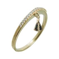 Anel Prata c/ Ouro 18K Meia Aliança c/ Zircônias Nsa. Apar. Anel Prata c/ Ouro 18K Meia Aliança c/ Zircônias Nsa. Apar.