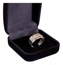 Anel Prata Feminino 3 elos Prata 925 Compromisso Presente