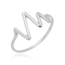 Anel prata feminino batimento cardiaco - prata 925 anel batimento