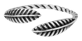 Anel Prata Feminino Folha Ajustável Envelhecido Prata 925 Nf Anel Prata Feminino Folha Ajustável Envelhecido Prata 925 Nf