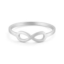 Anel Prata Infinito Brilhante 2mm Laço Reto Presente Romantico Anel Prata Infinito Brilhante 2mm Laço Reto Presente Romantico
