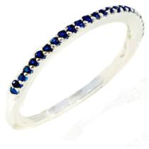 Anel Prata Legitima Feminino Azul Aparador Aliança Cravejado