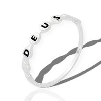 Anel Prata Legitima Original Escrito Deus Delicado Anel Prata Legitima Original Escrito Deus Delicado