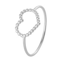 Anel Prata Link Coração Bolinhas Anel Prata Link Coração Bolinhas