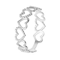 Anel Prata Link Corações Anel Prata Link Corações