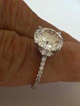 Anel prata luxo 925 rodinada moissanite com GRA aro 19.Rosangela lima joias