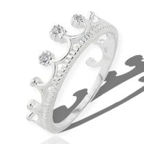 Anel Prata Original Feminino Coroa Princesa Rainha Cravejado Anel Prata Original Feminino Coroa Princesa Rainha Cravejado
