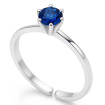 Anel Prata Original Solitário Pedra Ajustavel Minimalista