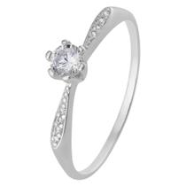 Anel Prata Solitário com Zircônia Branca 2mm Anel Prata Solitário com Zircônia Branca 2mm