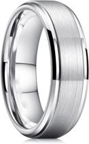 Anel Prata Titânio Fosco Aço Inoxidável Prateado Anel Prata Titânio Fosco Aço Inoxidável Prateado