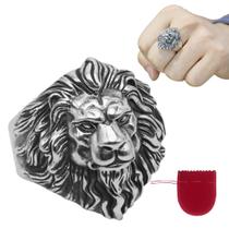 Anel Prateado Cabeça de Leão Regulável Anel Prateado Cabeça de Leão Regulável