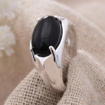 Anel Prateado Preto Pequeno Discreto Regulável Anel Prateado Preto Pequeno Discreto Regulável