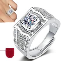 Anel Prateado Trabalhado Zircônias Ajustável Anel Prateado Trabalhado Zircônias Ajustável