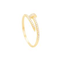 Anel Prego com Zircônias em Ouro 18K - AU13514 - BRUNA TESSARO JOIAS