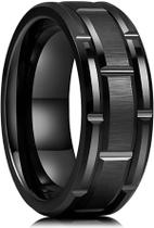 Anel Preto Masculino Moderno Tijolo Arquiteto Fosco Traçado Anel Preto Masculino Moderno Tijolo Arquiteto Fosco Traçado