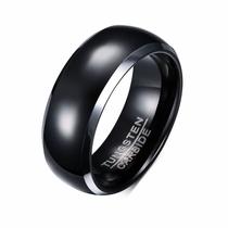 Anel Preto Tungstênio Ródio Negro Com Borda