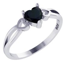 Anel Pura Prata 925 Eterno Coração Black Onix - Exclusivo Anel Pura Prata 925 Eterno Coração Black Onix - Exclusivo