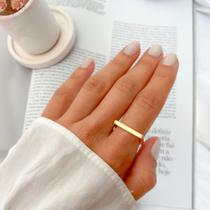 Anel Quadrado Banhado a Ouro 18k Anel Quadrado Banhado a Ouro 18k