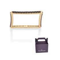 Anel Quadrado Banhado a Ouro com Zircônias Rommanel 513251