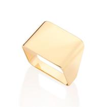 Anel Quadrado Banhado a Ouro Rommanel 513455 Anel Quadrado Banhado a Ouro Rommanel 513455