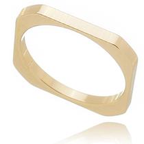 Anel Quadrado Feminino Banhado a Ouro 18k em 10 camadas Anel Quadrado Feminino Banhado a Ouro 18k em 10 camadas