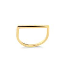 Anel Quadrado Fio Liso Folheado A Ouro