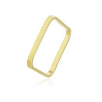 Anel Quadrado Xuxa Anel Chapinha Banhado Folheado Ouro 18k