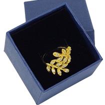 Anel Ramos Cravejados Zirconia Cristal Banho De Ouro 18k 1177a