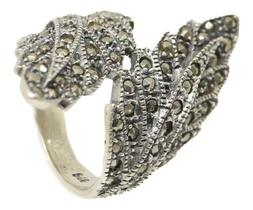 Anel Ramos De Folhas Éden Marcassita Prata 925 Boho Anel Ramos De Folhas Éden Marcassita Prata 925 Boho