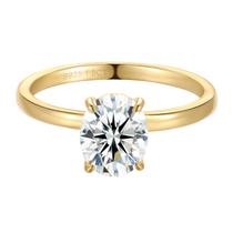 Anel RapRevolt 1.5 2 3 quilates oval moissanite banhado a ouro 18K