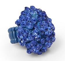 Anel Redondo Com Strass Azul