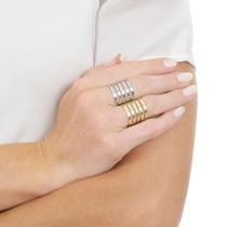 Anel Regulável 5 Fios Lisos Banhado a Ródio