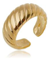 Anel Regulável Priscila Listras Diagonais Banhado em ouro 18k Anel Regulável Priscila Listras Diagonais Banhado em ouro 18k