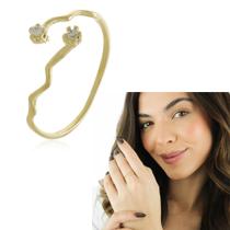 Anel Regulável Zircônias Feminino Ouro18k Prata925 Garantia Vitalícia