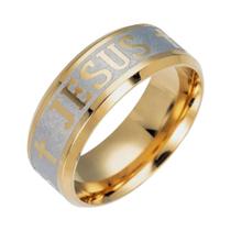 Anel Religioso De Cruz De Jesus Em Aço Inoxidável De 8mm Para Homens E Mulheres, Joias Cristãs Anel Religioso De Cruz De Jesus Em Aço Inoxidável De 8mm Para Homens E Mulheres, Joias Cristãs
