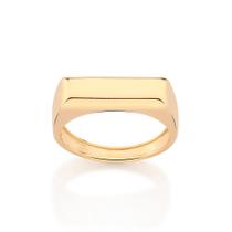 Anel retângular banhado a ouro 513473 Rommanel Anel retângular banhado a ouro 513473 Rommanel