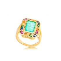 Anel Retangular Cristal Color Anel Retangular Cristal Color