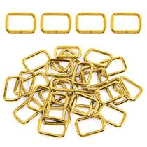 Anel retangular de metal dourado Buckle Sweet 60 peças de 25 mm