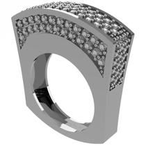 Anel retangular prata 950 Anel retangular prata 950