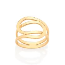 Anel Rommanel Banhado Ouro 18k Aro Duplo Entrelaçado 513304 Anel Rommanel Banhado Ouro 18k Aro Duplo Entrelaçado 513304