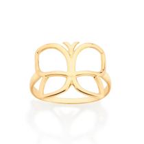 Anel Rommanel Banhado Ouro 18k Borboleta Vazada 513311