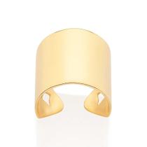 Anel rommanel banhado ouro 18k feminino ajustável liso 513451
