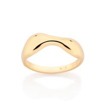 Anel Rommanel Banhado Ouro 18k Ondulado 513359 Anel Rommanel Banhado Ouro 18k Ondulado 513359