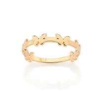 Anel rommanel banhado ouro 3x 24k 18k e 22k feminino fino skinny borboletas 513484 Anel rommanel banhado ouro 3x 24k 18k e 22k feminino fino skinny borboletas 513484